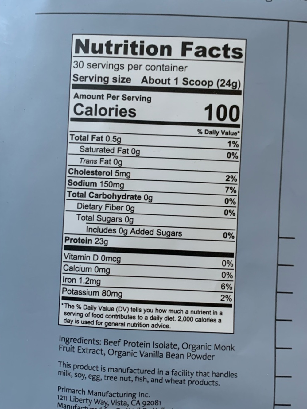 Vanilla Grass-Fed Protein Powder - Vanilla - Picture 6 of 8